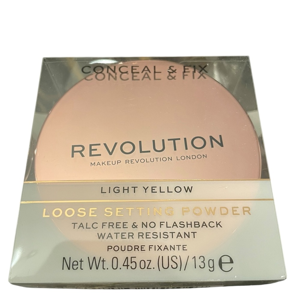 REVOLUTION Conceal & Fix Loose Setting Powder Light‎ Yellow Water Resistant NEW